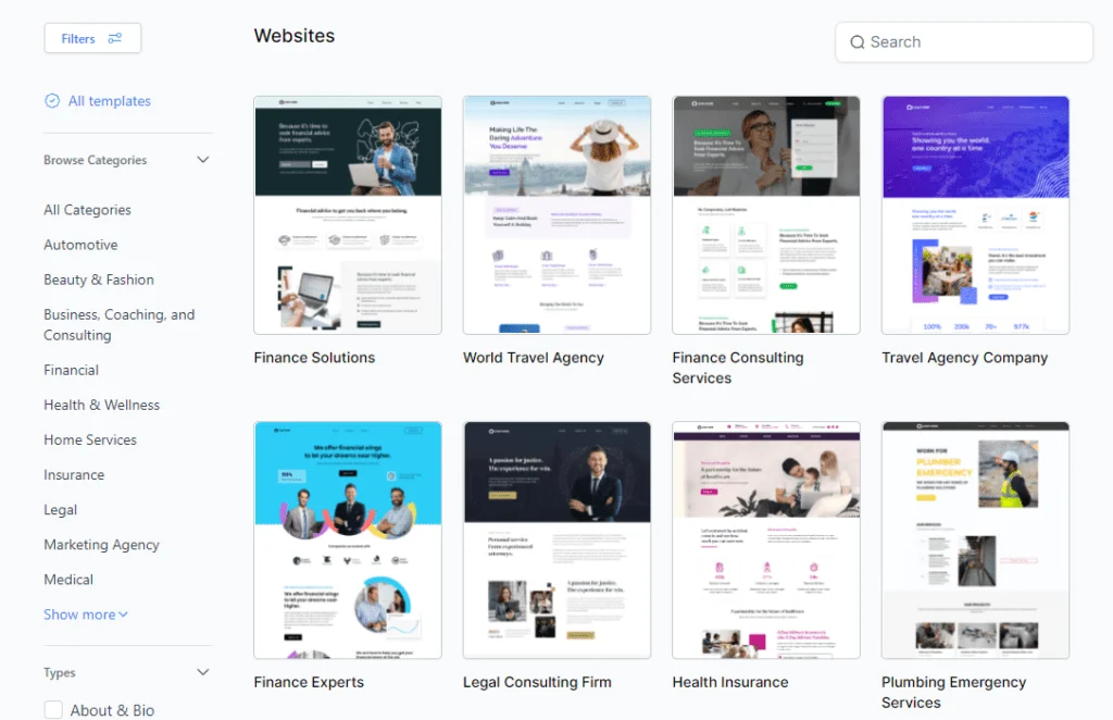 Website and membership site builder interface allowing drag-and-drop customization, noted in Go High Level Review for its flexibility.